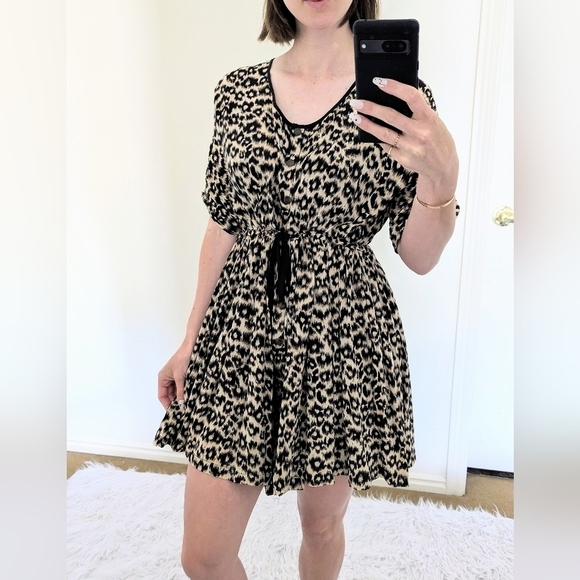 Sea New York Silk Leopard Print Mini Dress - Picture 1 of 9